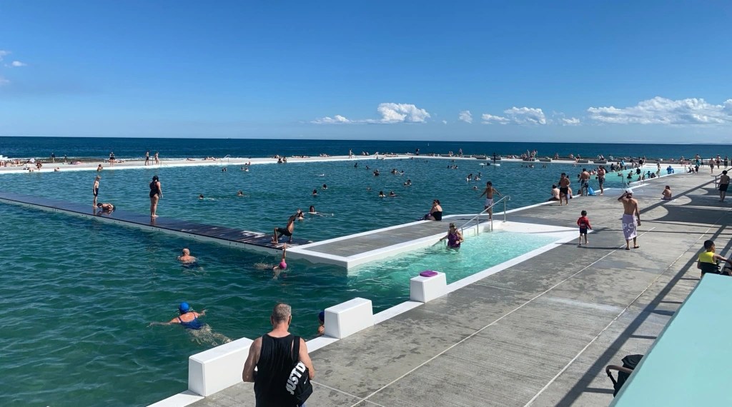 people swimming in Newcastle ocean baths