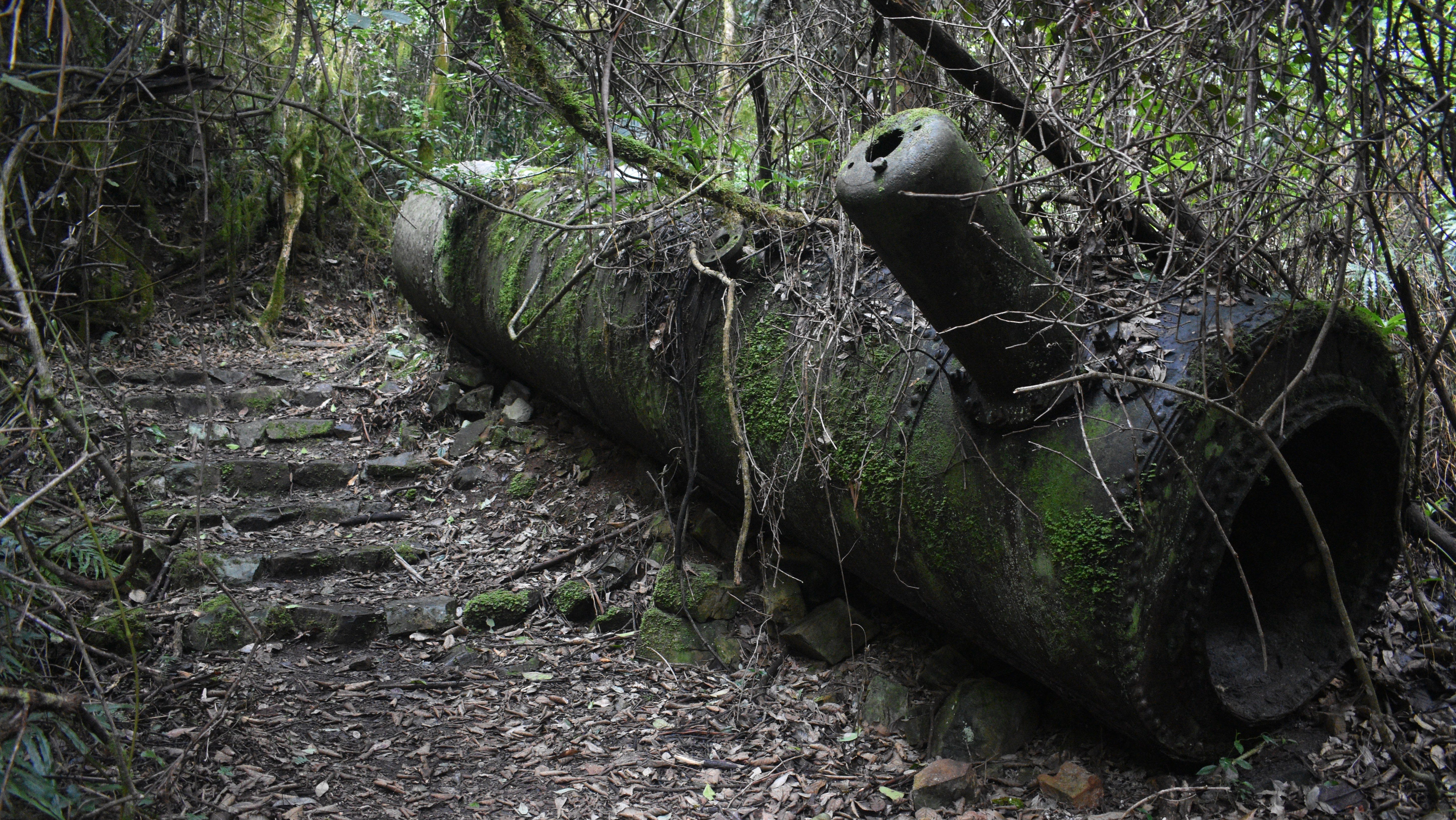 old mossy mine boiler