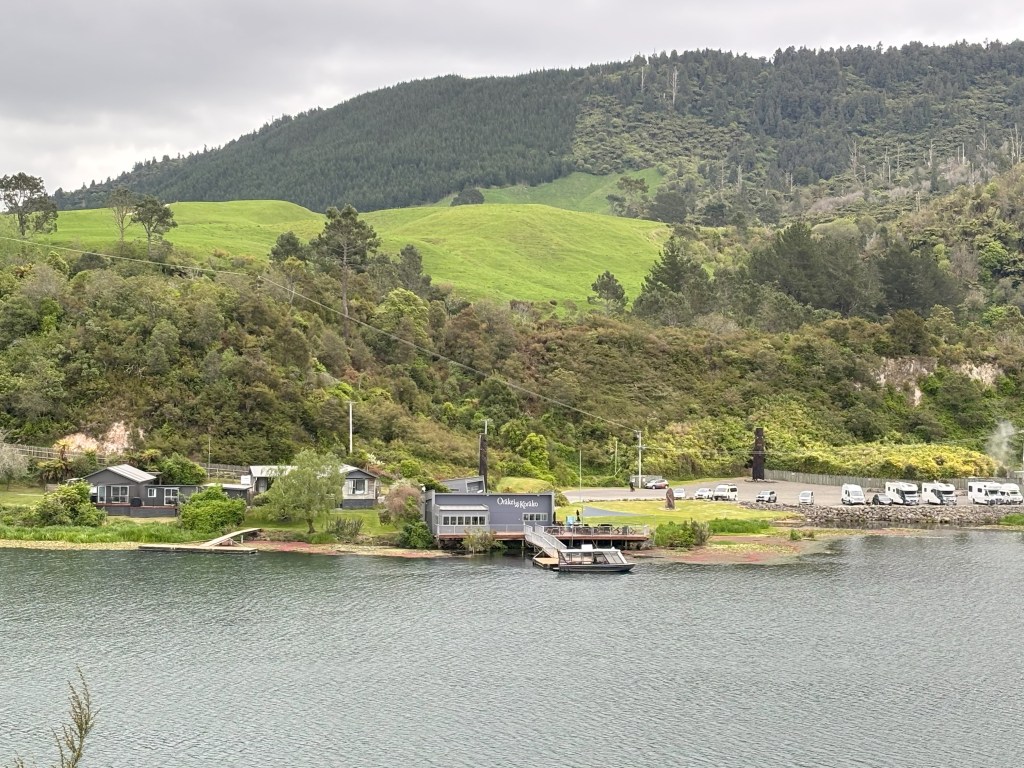 Orakei Korako main building and ferry