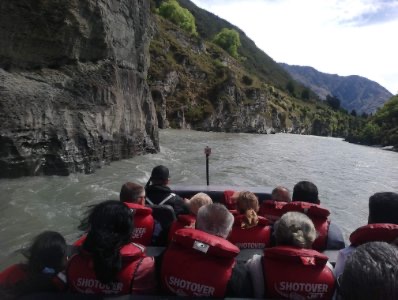 jetboat in Shotover river canyons 