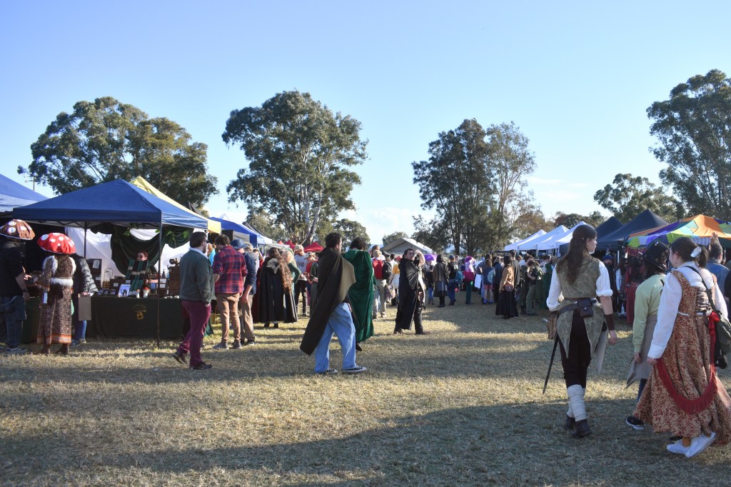 medieval fantasy dressed people at markets